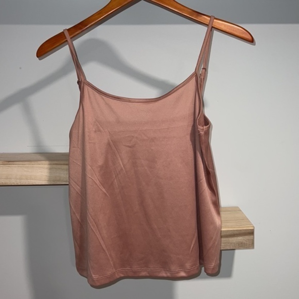 Mauve sheer top with satin under tank - Picture 4 of 4